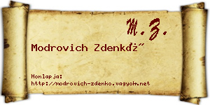 Modrovich Zdenkó névjegykártya